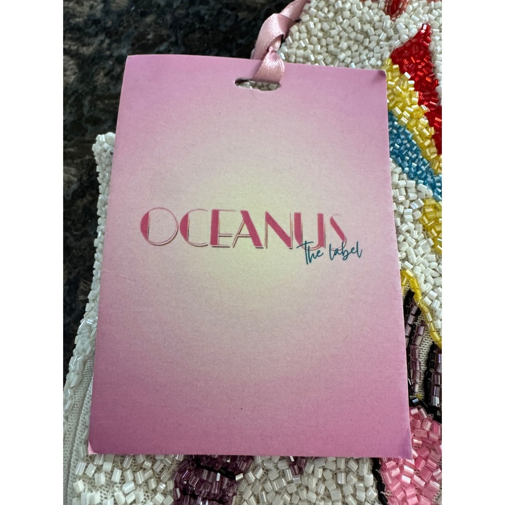 Oceanus The Label Arizona Mini Beaded Dress White Sea Life Fish Lobster New M - Picture 6 of 14